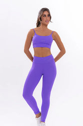 Conjunto Feminino Fitness Básico Calça e Top - Violeta - Movie